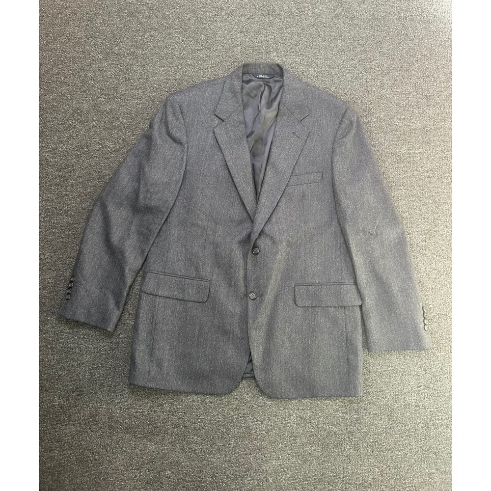 Brooks Brothers Lambswool Alpaca Blazer Gray Herringbone Mens 42R Sport Coat